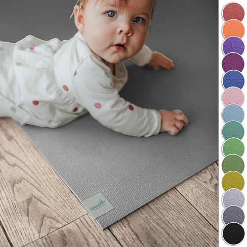 Sanosoft® Krabbelmatte Made in Germany & Öko-Tex - 80cm X 220cm Hellgrau von Sanosoft