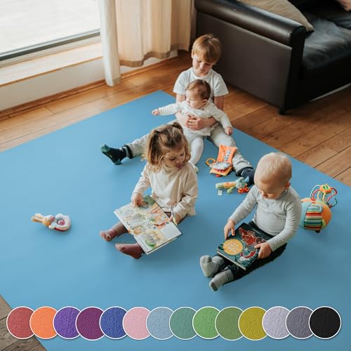 Sanosoft Krabbelmatte XXL Made in Germany - Öko-Tex 100 180x180cm Hellblau von Sanosoft