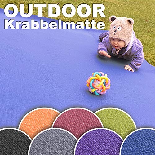 Sanosoft Wunschkind Outdoor Krabbelmatte | Krabbelunterlage | Made in Germany | Anti-Rutsch | Öko-Tex 100 160x300 cm Grau von Sanosoft