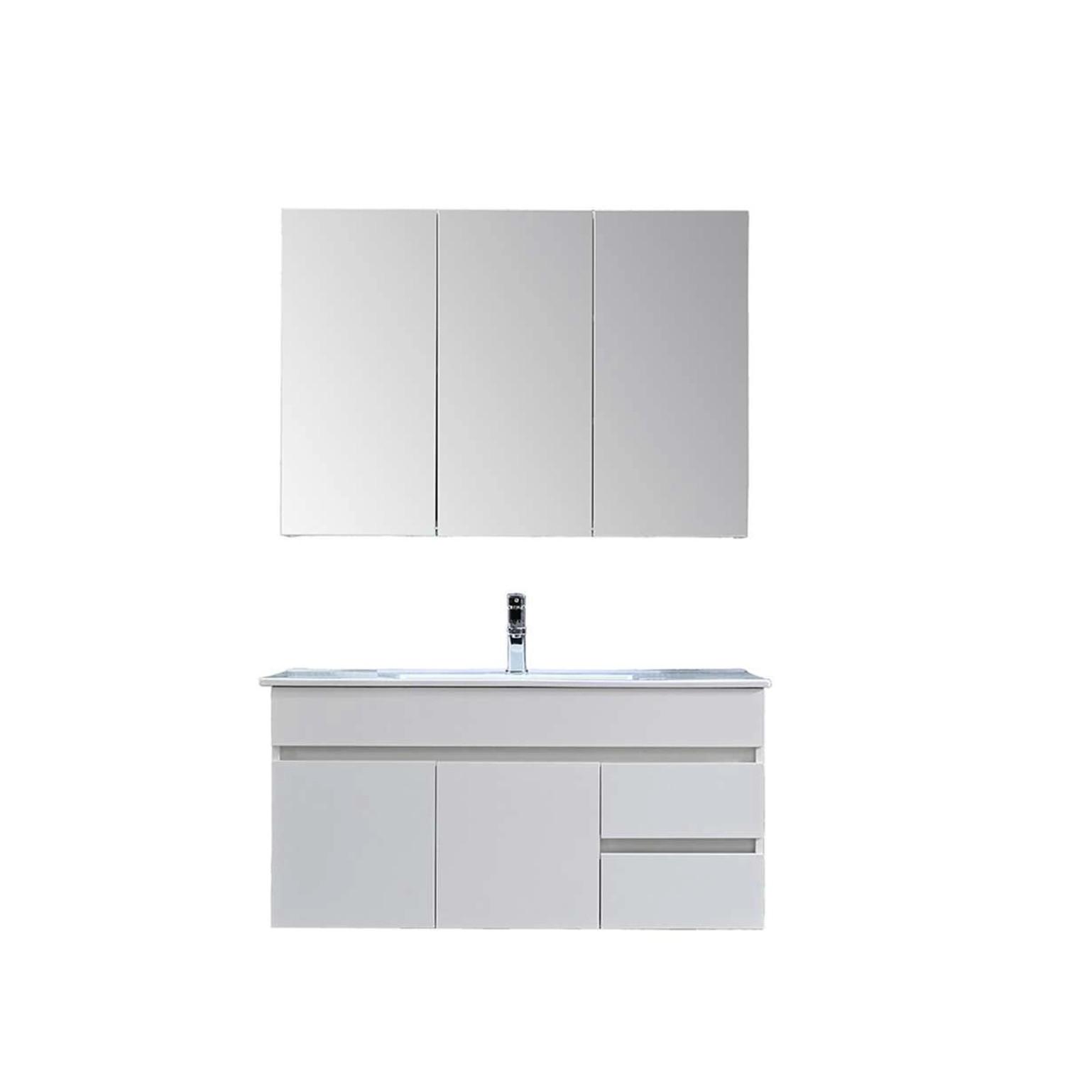 Sanotechnik Badezimmer-Set Belluno Weiß 4-teilig inkl. Hochschrank von Sanotechnik