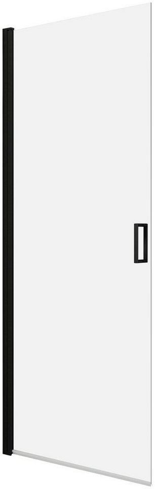 Sanotechnik Dusch-Schwingtür ELITE, 79,5x195 cm, Einscheibensicherheitsglas, Schwenkttür für Duschen mit Alu-Profilen in schwarz matt von Sanotechnik