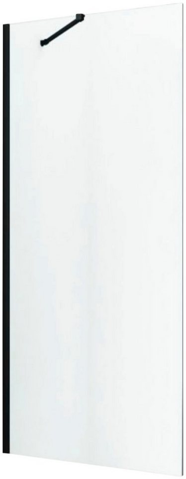 Sanotechnik Duschwand Elite Black, Einscheibensicherheitsglas, BxH: 79,5 x 195 cm, Fixglas mit Alu-Profil in Schwarz Matt von Sanotechnik