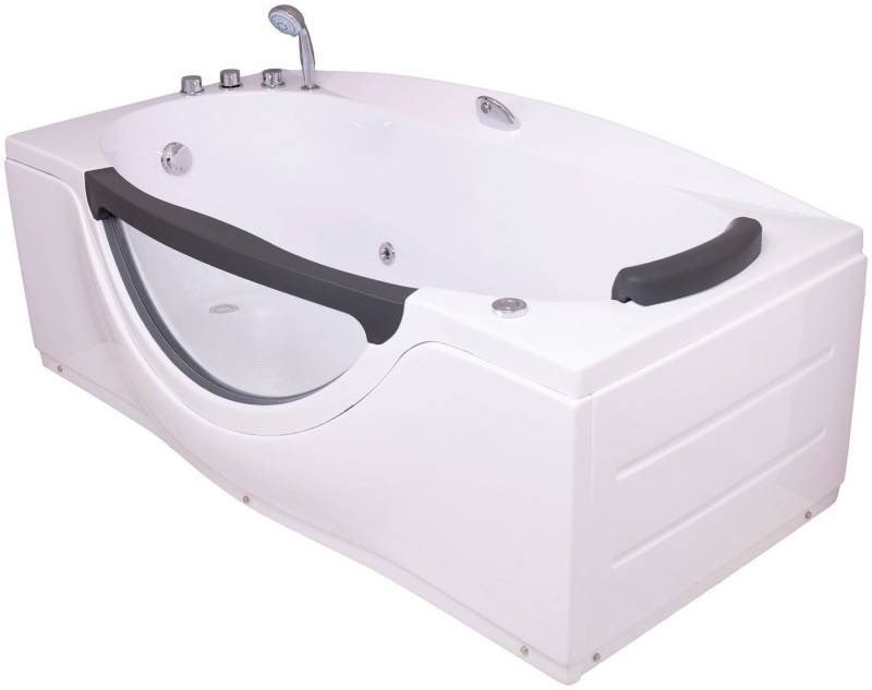 Sanotechnik Whirlpool-Badewanne NASSAU, (4-tlg), 170/90/68 cm, Whirlpool mit Fenster von Sanotechnik