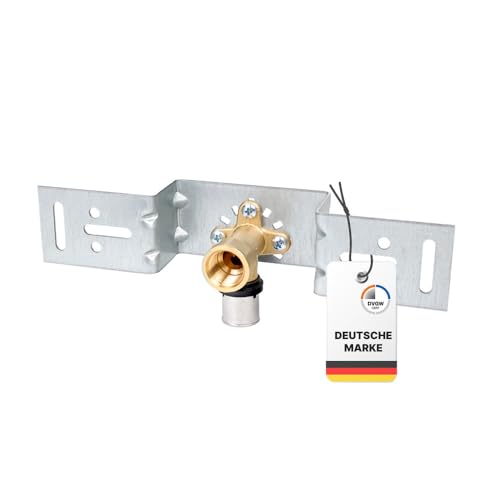 Sanpro 3 x Pressfitting Einzel Wandscheibe + Montageplatte abgewinkelt, Größe 16x2 - Stichmaß einzel (pressfitting montageplatten wandwinkel wandscheibe abgewinkelt dvgw STECKFIT) (Pack à 3 Stück) von Sanpro