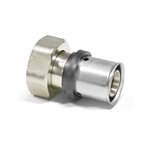 Sanpro 3 x Pressfitting Übergangsverschraubung + IG Eurokonus, Größe 16x2, vernickelt (Pressfitting) (Pack à 3 Stück) von Sanpro