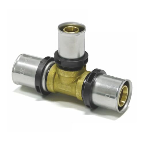 Sanpro 3 x THPRESS Pressfitting T-Stück Mittelabgang reduziert, Größe 26x3 - Abgang 16x2-26x3 (THPRESS) (Pack à 3 Stück) von Sanpro