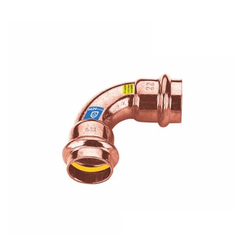 Sanpro Fitting - Pressfitting Kupfer 90° Winkel - Bogen, Größe V 15 (Pressfitting Kupfer Gas Wasser Trinkwasser Heizung Sanitär Fittings Kupferleitung) von Sanpro