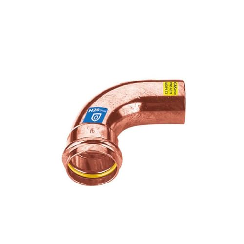 Sanpro Pressfitting Kupfer 90° Winkel - Bogen innen - außen, Größe V 35 (Kupfer Gas Wasser Trinkwasser Heizung Sanitär Fittings Fitting Kupferleitung) von Sanpro