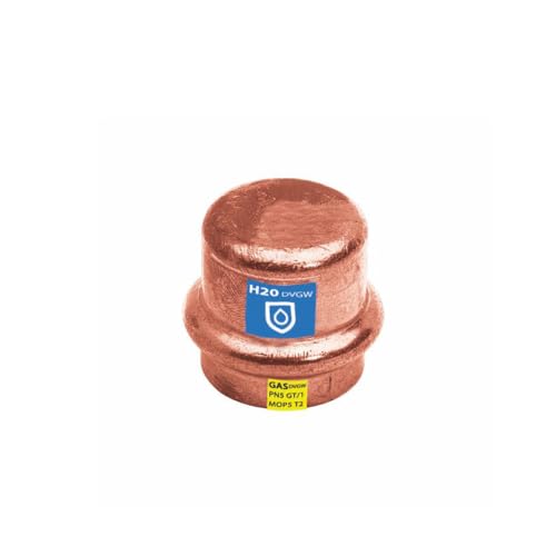 Sanpro Pressfitting Kupfer Stopfen - Endkappe - Kappe, Größe V 15 (Kupfer Gas Wasser Trinkwasser Heizung Sanitär Fittings Fitting Kupferleitung) Größe: V 15 von Sanpro