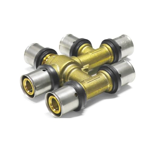 Sanpro Pressfitting kreuzungsfreies T-Stück TH Kontur, Größe 20x2 - Abgang 16x2-20x2 (kreuzungsfrei STECKFIT THPRESS) von Sanpro