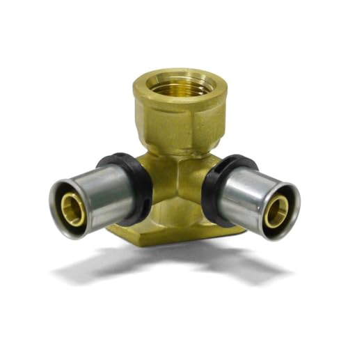 Sanpro THPRESS Pressfitting Doppel Wandwinkel - Wandscheibe, Größe 16x2, Höhe 52 mm (Pack à 3 Stück) von Sanpro
