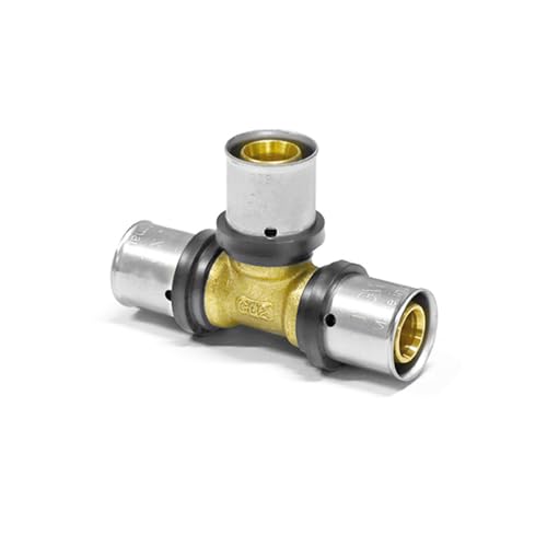 Sanpro THPRESS Pressfitting T-Stück gleiche Abgänge TH Kontur, Größe 20x2, Messing (Pack à 3 Stück) von Sanpro