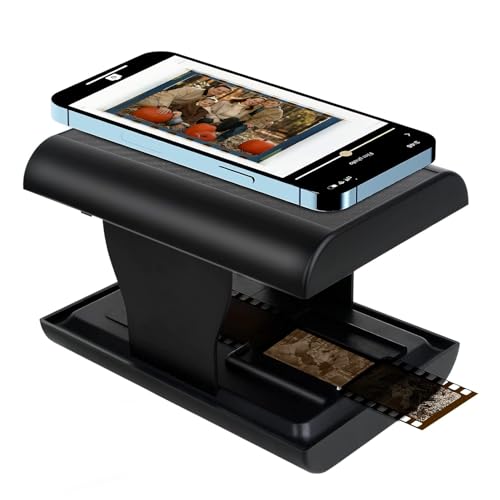 Mobiler Filmscanner, 35 mm faltbarer Dia- und Negativ-Scanner für alte Dias zum Smartphone JPG, integrierte LED-Hintergrundbeleuchtung, unterstützt App-Bearbeitung und Freigabe von Sanpyl