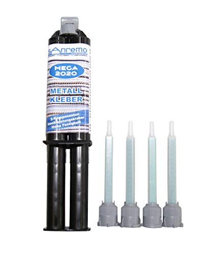 MEGA 2020 Metallkleber 25ml + 4 Mischdüsen 2-Komponenten-Kleber von Sanremo