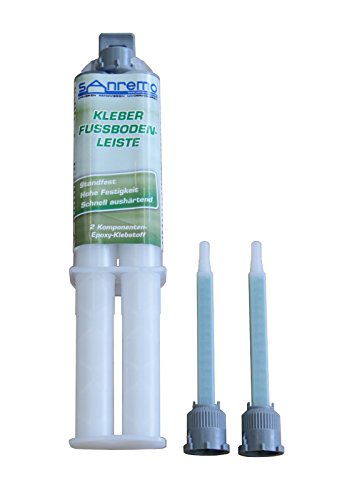 5x FUSSBODENLEISTE KLEBER 25ml + 10 Mischdüsen 2-Komponenten 15 Min. Epoxy Kleber von Sanremo