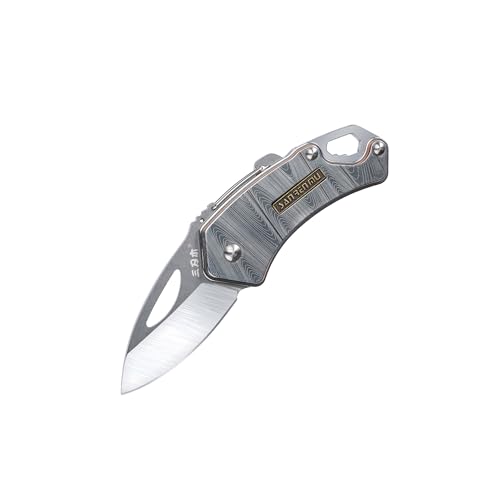 Sanrenmu Falten Taschenmesser 4.41" Kompakte Größe EDC Messer 4077MUC Messer 4Cr15N Klinge 420 Stahlgriff Multifunktion mit Flaschenöffner Schraubenschlüssel für Outdoor Camping Wandern von Sanrenmu