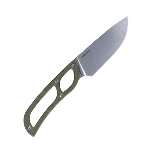Sanrenmu Feststehendes Messer mit Scheide 3,28" 8Cr13Mov Klinge G10 Hohlgriff Teilerl Tang Feststehende Klinge für EDC Outdoor Camping S628 (Grün) von Sanrenmu