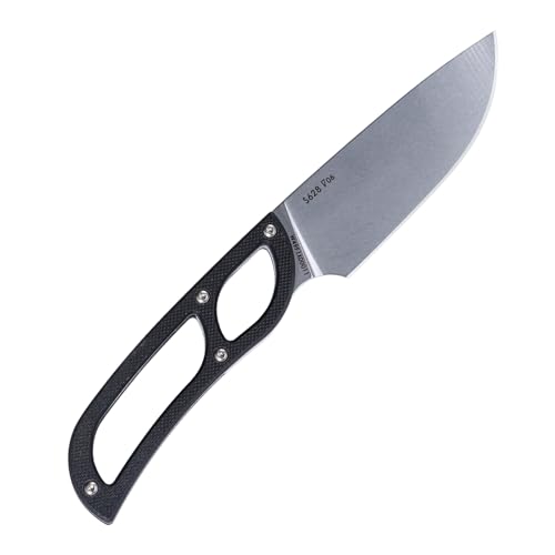 Sanrenmu Feststehendes Messer mit Scheide 3,28" 8Cr13Mov Klinge G10 Hohlgriff Teilerl Tang Feststehende Klinge für EDC Outdoor Camping S628 (Schwarz) von Sanrenmu