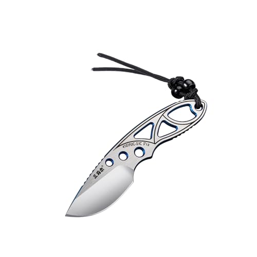 Sanrenmu Fixed Blade Messer Compact Full Tang Mini 4 Zoll Tasche EDC Messer 12C27 Klinge für EDC Outdoor Camping Wandern (Blau) von Sanrenmu