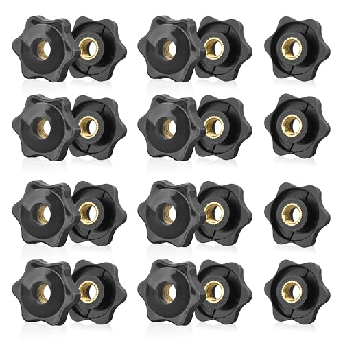 20 Stück Sterngriffmutter M8 Sterngriffschraube Befestigungsmuttern Durchmesser 32mm aus Kunststoff Rändelmutter M8 Geeignet für Mechanische Geräte Möbel Schwarz von Sanrolax