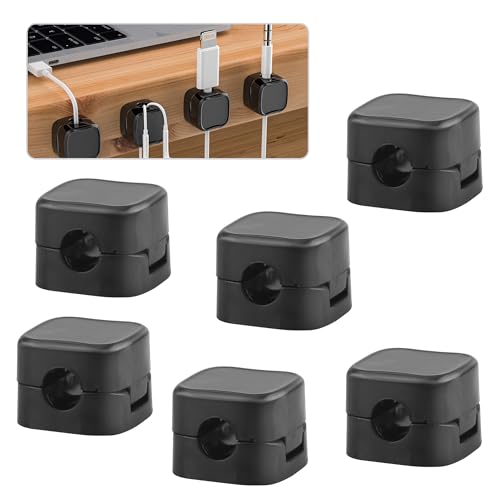 6 Stück Kabelhalter Selbstklebende Kabelhalter Schreibtisch Kabel Magnetische Schreibtisch Kabel Organizer Kabelclips für Schreibtisch,Nachttisch,Ladekabeln von Sanrolax