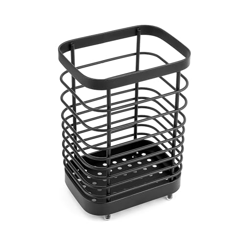 Sanrolax Besteckkorb Edelstahl Küchenutensilienhalter Küchen Organizer Besteckabtropfkorb Küchenutensilienhalter Metall für Aufbewahrung Organisation Küchenutensilien von Sanrolax