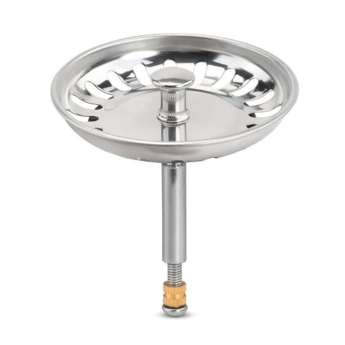 Siebkörbchen Spüle 82mm Höhenverstellbares Spülensieb Edelstahl Spülennetzstopfen Abflusssieb Küchenspüle Ersetzen Stöpsel für Spülbecken für Blanco Spülen von Sanrolax