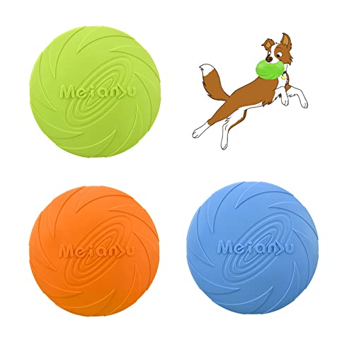 3 Stück Hundefrisbees,hundespielzeug Frisbee,Gummi Frisbee,Hunde Scheiben, perfekt für Hundetraining, Werfen, Fangen und Spielen von SansRealmL