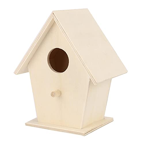 Sanshao vogelfutterhaus,vogelhaus mit ständer wetterfest,Deko Vogelhaus Herz aus Holz natur zum Bemalen.Vogelfutterhaus für Gartenvögel,Naturbelassen | Vogelhaus zum Aufhängen im Garten und Balkon (B) von Sanshao