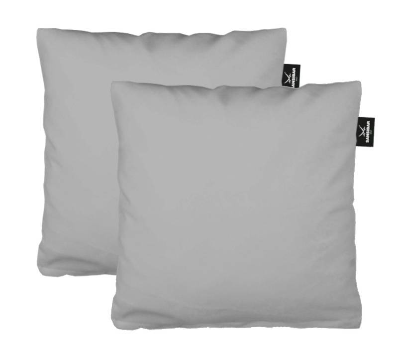 Sansibar Sylt Kissenbezug 2er Set Uni Jersey Kissenhülle, 40x40 cm, edlem Sansibar Steg-Fähnchen, (2 Stück), 2er Set, perfekter, faltenfreier Sitz, Antipilling Ausrüstung von Sansibar Sylt