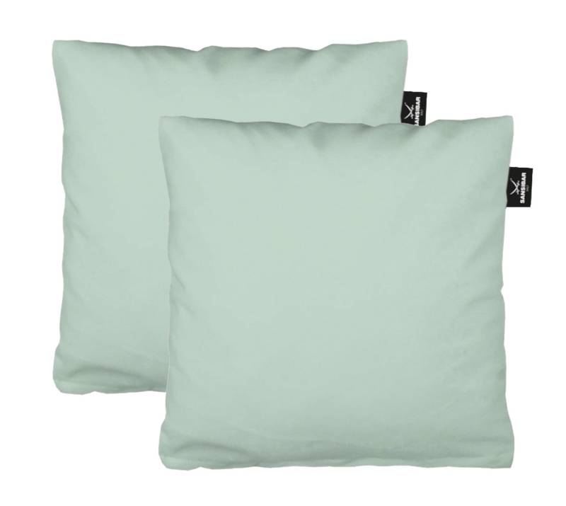 Sansibar Sylt Kissenbezug 2er Set Uni Jersey Kissenhülle, 40x40 cm, edlem Sansibar Steg-Fähnchen, (2 Stück), 2er Set, perfekter, faltenfreier Sitz, Antipilling Ausrüstung von Sansibar Sylt