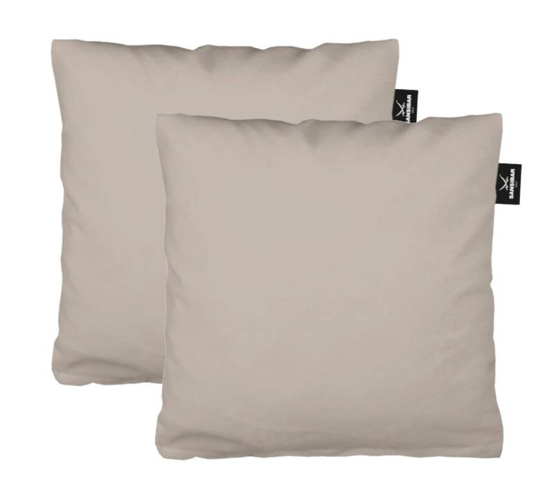 Sansibar Sylt Kissenbezug 2er Set Uni Jersey Kissenhülle, 40x40 cm, edlem Sansibar Steg-Fähnchen, (2 Stück), 2er Set, perfekter, faltenfreier Sitz, Antipilling Ausrüstung von Sansibar Sylt