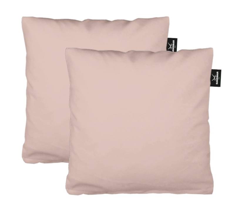 Sansibar Sylt Kissenbezug 2er Set Uni Jersey Kissenhülle, 40x40 cm, edlem Sansibar Steg-Fähnchen, (2 Stück), 2er Set, perfekter, faltenfreier Sitz, Antipilling Ausrüstung von Sansibar Sylt