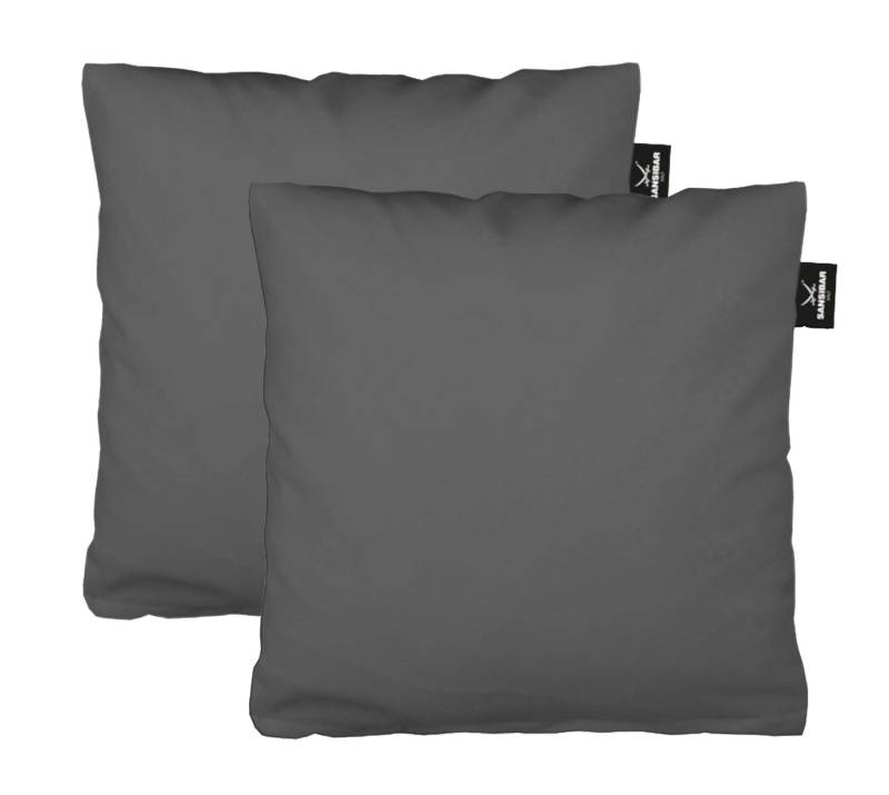 Sansibar Sylt Kissenbezug 2er Set Uni Jersey Kissenhülle, 40x40 cm, edlem Sansibar Steg-Fähnchen, (2 Stück), 2er Set, perfekter, faltenfreier Sitz, Antipilling Ausrüstung von Sansibar Sylt
