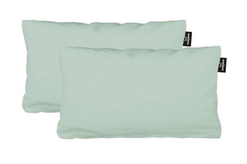 Sansibar Sylt Kissenbezug 2er Set Uni Jersey Kissenhülle, 40x80 cm, edlem Sansibar Steg-Fähnchen, (2 Stück), 2er Set, perfekter, faltenfreier Sitz, Antipilling Ausrüstung von Sansibar Sylt