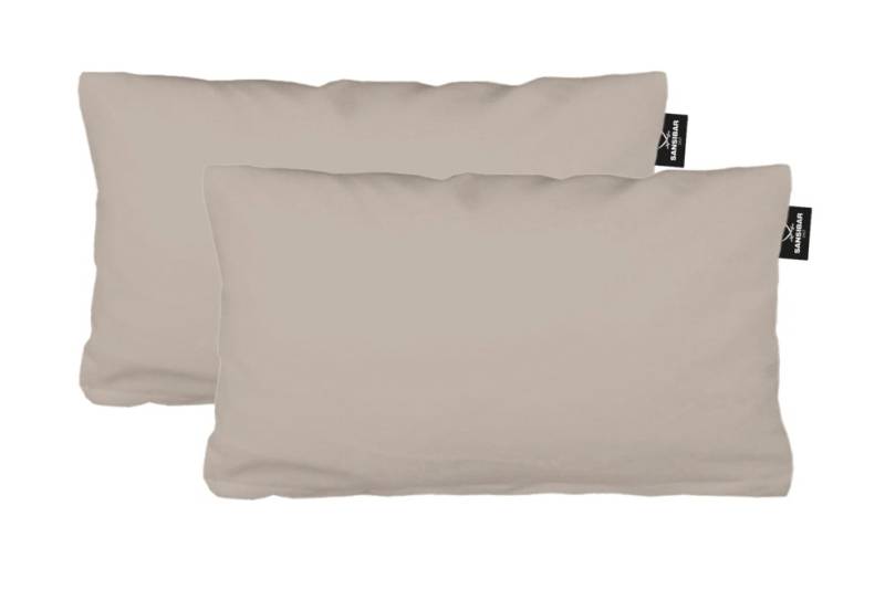 Sansibar Sylt Kissenbezug 2er Set Uni Jersey Kissenhülle, 40x80 cm, edlem Sansibar Steg-Fähnchen, (2 Stück), 2er Set, perfekter, faltenfreier Sitz, Antipilling Ausrüstung von Sansibar Sylt