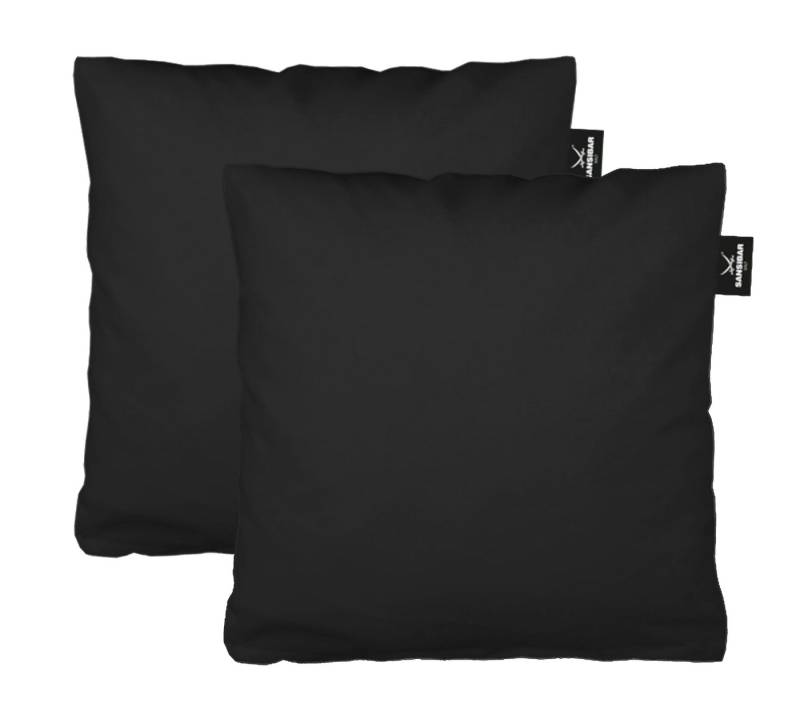 Sansibar Sylt Kissenbezug 2er Set Uni Jersey Kissenhülle, 80x80 cm, edlem Sansibar Steg-Fähnchen, (2 Stück), 2er Set, perfekter, faltenfreier Sitz, Antipilling Ausrüstung von Sansibar Sylt
