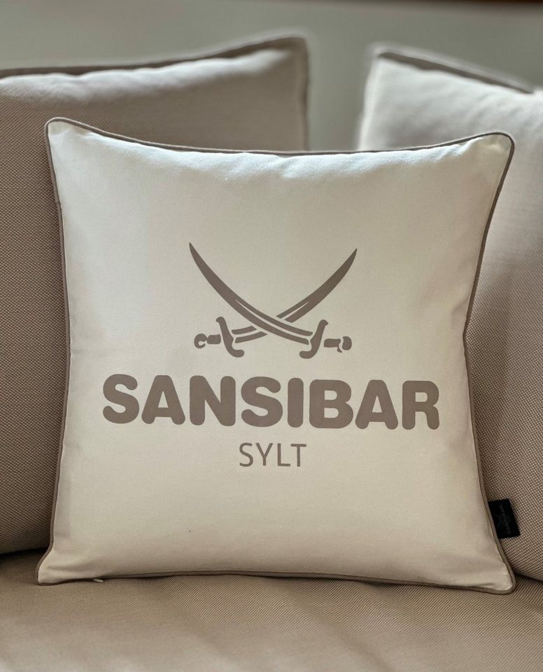 Kissenbezug Kissenbezug Sansibar Sylt Kissenhülle, Sansibar Logo Druck, 45x45 cm, Sansibar Sylt, mit Logo-Schriftzug, mit verdecktem Reißverschluss von Sansibar Sylt