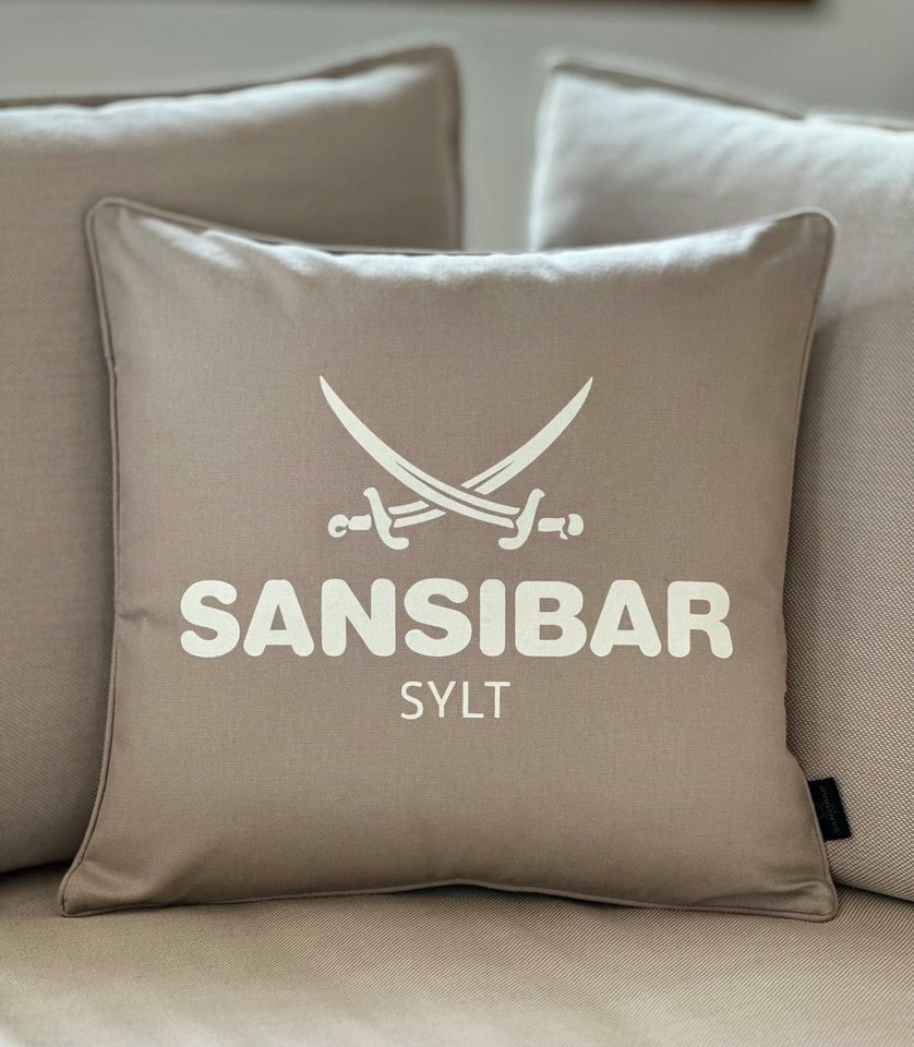 Kissenbezug Kissenbezug Sansibar Sylt Kissenhülle, Sansibar Logo Druck, 45x45 cm, Sansibar Sylt, mit Logo-Schriftzug, mit verdecktem Reißverschluss von Sansibar Sylt