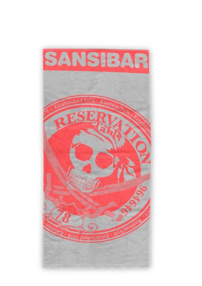 Sansibar Sylt Badetuch Sansibar Strandtuch Saunatuch Reservation (1-St), 100x180 cm, Hochwertig gewebtes Sansibar Reservation" Design" von Sansibar Sylt