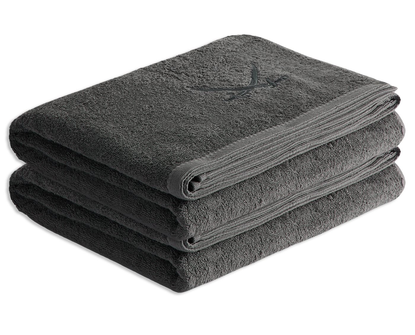 Sansibar Sylt Badetücher Sansibar Sylt Badetuch Saunatuch 2er Set Frottier-Serie „Classic“, (2-St), hochwertig gesticktes Sansibar Säbel-Logo, hautfreundlich von Sansibar Sylt