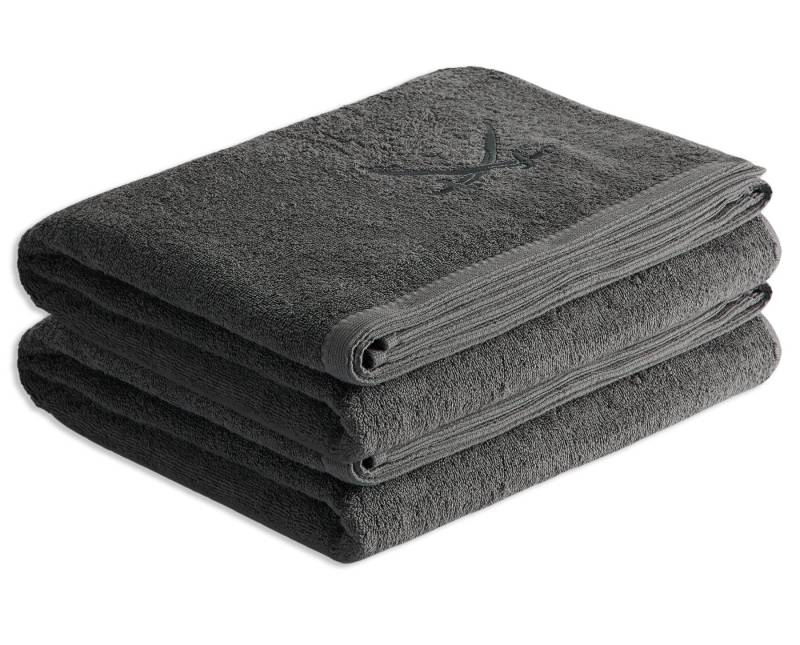 Sansibar Sylt Badetücher Sansibar Sylt Badetuch Saunatuch 2er Set Frottier-Serie „Classic“, (2-St), hochwertig gesticktes Sansibar Säbel-Logo, hautfreundlich von Sansibar Sylt