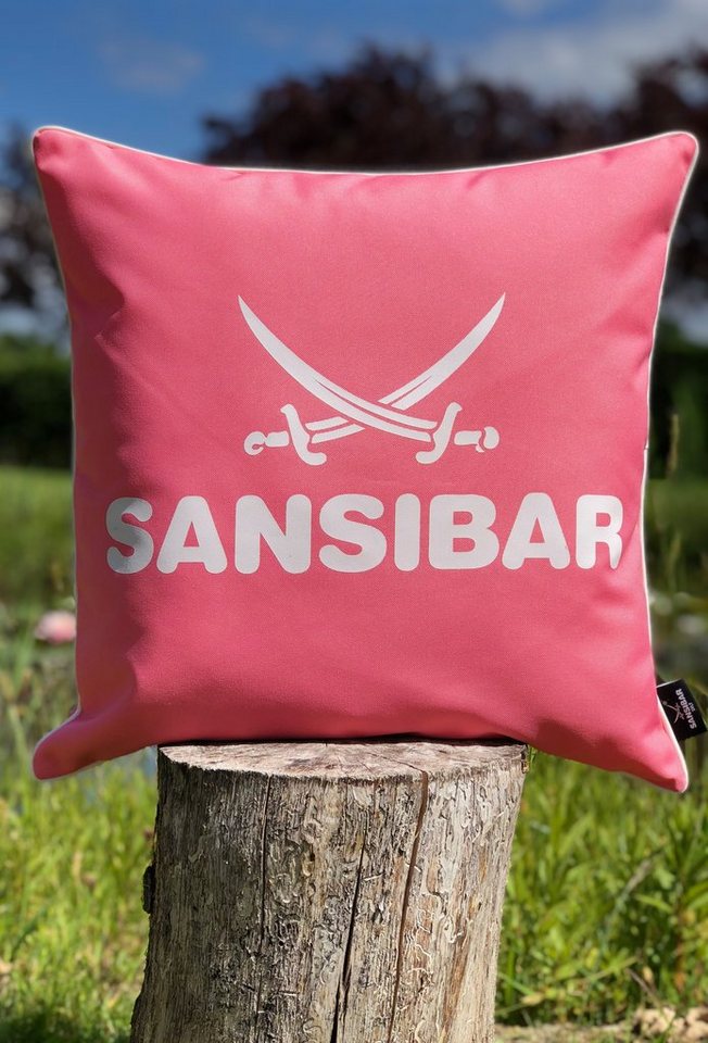 Sansibar Sylt Dekokissen Outdoor Kissen Sansibar (1 Stück), Logodruck, 45x45 cm, Kissenfüllung, Outdoor geeignet, wasser- und schmutzabweisend von Sansibar Sylt