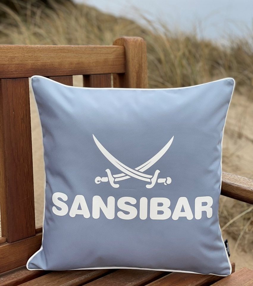 Sansibar Sylt Dekokissen Outdoor Kissen Sansibar (1 Stück), Logodruck, 45x45 cm, Kissenfüllung, Outdoor geeignet, wasser- und schmutzabweisend von Sansibar Sylt