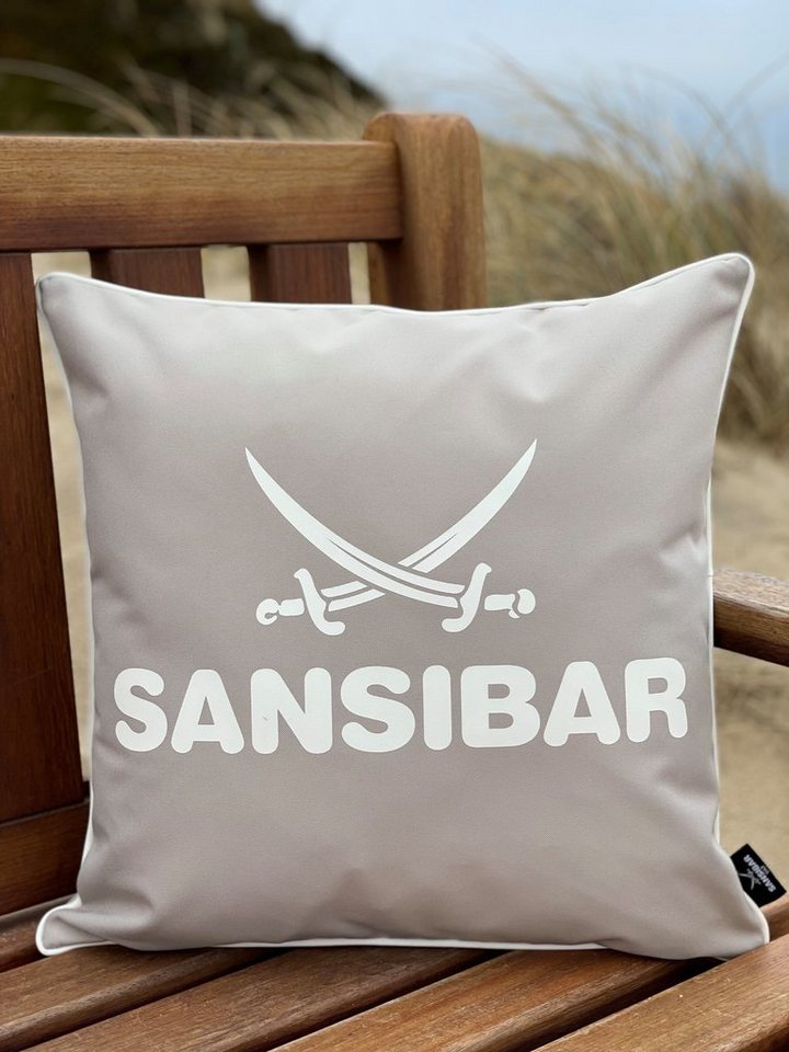 Sansibar Sylt Dekokissen Outdoor Kissen Sansibar (1 Stück), Logodruck, 45x45 cm, Kissenfüllung, Outdoor geeignet, wasser- und schmutzabweisend von Sansibar Sylt