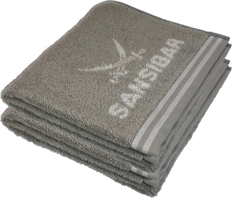 Sansibar Sylt Duschtuch Badetuch Saunatuch Frottier-Serie "Doubleface“, 80x150 cm, (2-St), mit hochwertig gewebtem Sansibar Logo von Sansibar Sylt