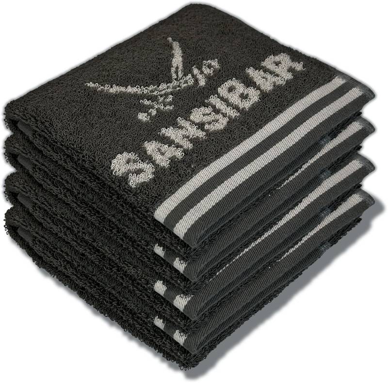 Sansibar Sylt Gästehandtuch Gästetuch Sansibar Frottier-Serie "Doubleface“, 30x50 cm, (Set, 4-St), mit hochwertig gewebtem Sansibar Logo, extra flauschig von Sansibar Sylt