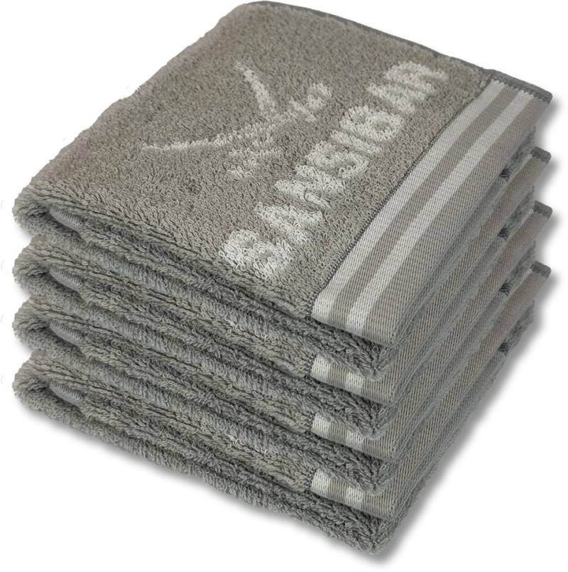 Sansibar Sylt Gästehandtuch Gästetuch Sansibar Frottier-Serie "Doubleface“, 30x50 cm, (Set, 4-St), mit hochwertig gewebtem Sansibar Logo, extra flauschig von Sansibar Sylt