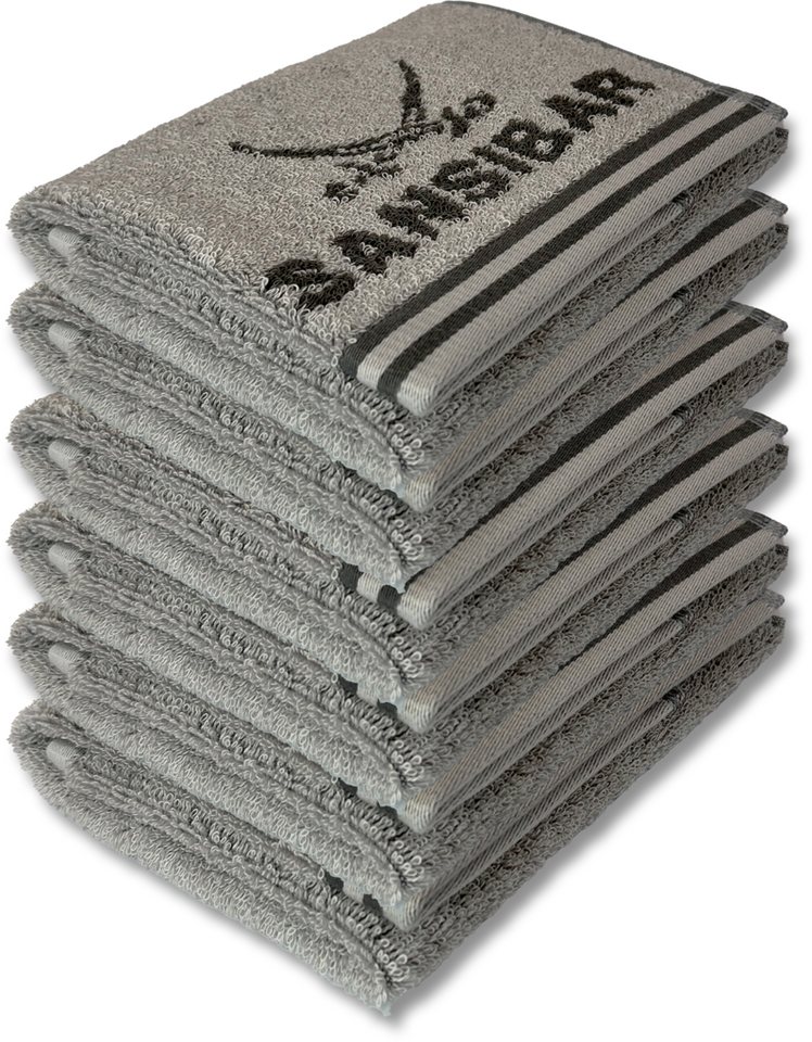 Sansibar Sylt Gästehandtuch Gästetuch Sansibar Frottier-Serie "Doubleface“, 30x50 cm, (Set, 6-St), mit hochwertig gewebtem Sansibar Logo, extra flauschig von Sansibar Sylt