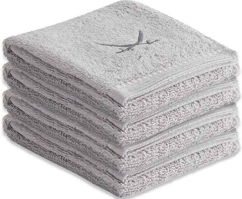 Sansibar Sylt Gästehandtücher Sansibar Sylt Handtuch Gästetuch Frottier-Serie Classic (Set, 4-tlg), mit hochwertiger Sansibar Säbel-Stickerei von Sansibar Sylt